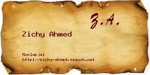 Zichy Ahmed névjegykártya